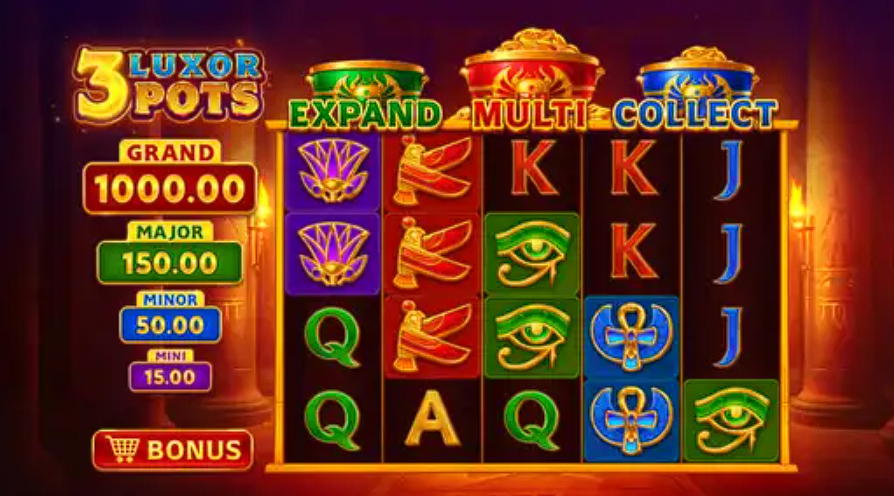 3 luxor pots bonus
